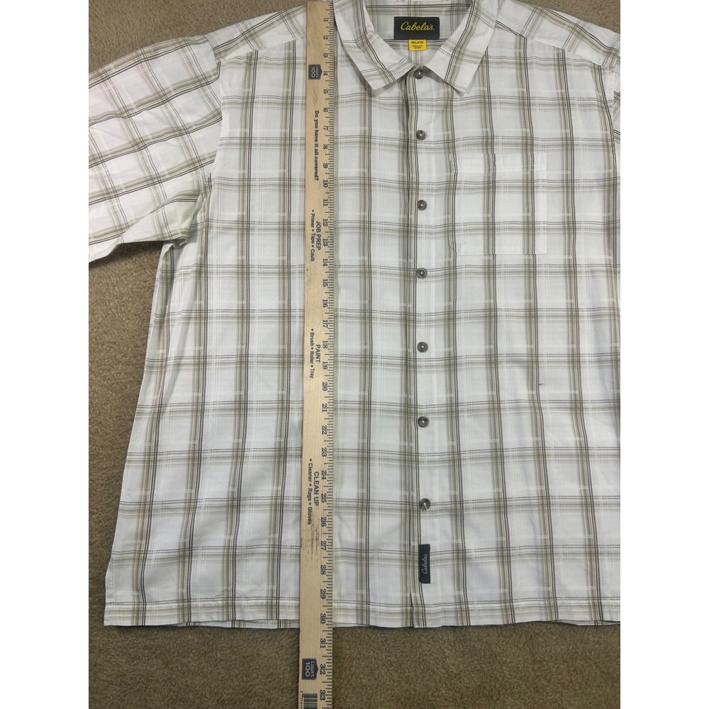 Cabelas Lot of 2 Mens 2XL Reg Plaid Short Sleeve Button‎ Up Shirt Casual Outdoor - Picture 8 of 12